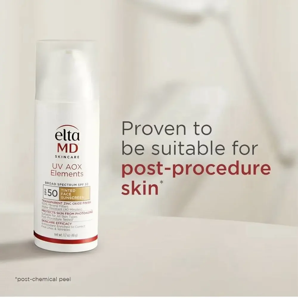 Elta MD UV AOX Elements Broad Spectrum SPF 50 Tinted 1.7oz Hydrating Exp 02/2028